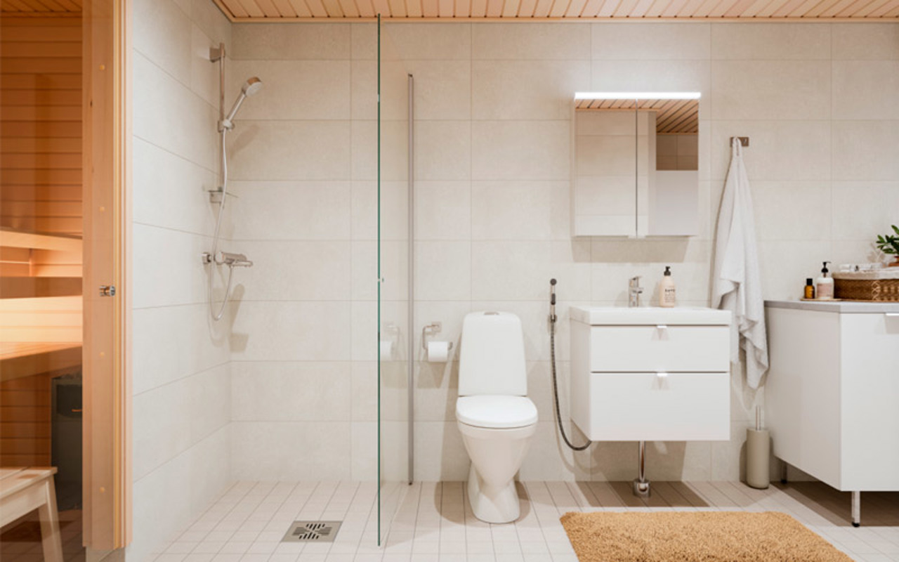 Luonnoskuva kylpyhuone ratkaisusta