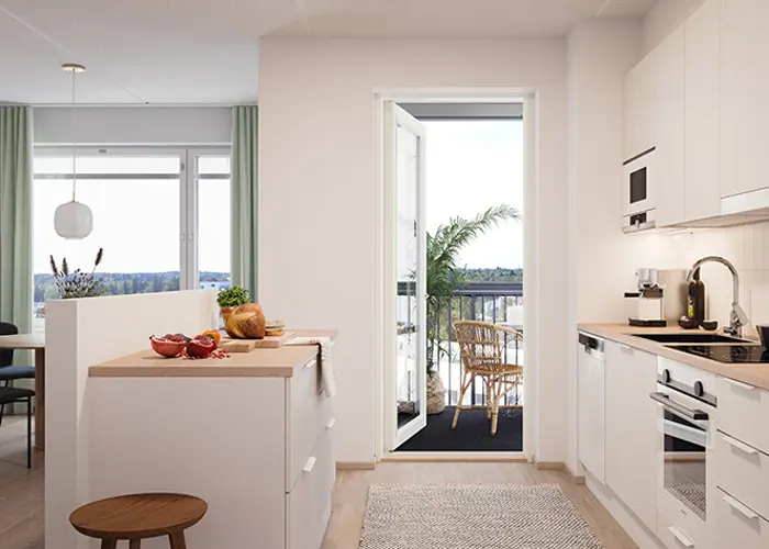 Hartela myyrin tähti valoisa keittiö