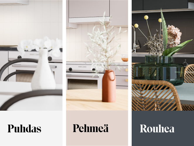 Hartelan sisustustyylit, puhdas, pehmeä ja rouhea