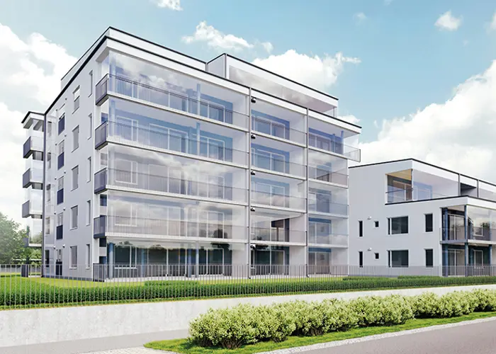 Hartelan rakentaman Asunto Oy Oulun Lohitornin luonnoskuva julkisivusta